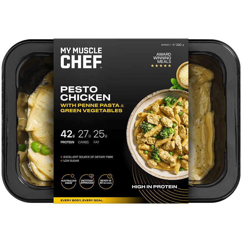 My Muscle Chef - Pesto Chicken (With Penne Pasta & Green Vegetables ...